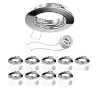 ledscom.de 10x cadre d'encastrement au plafond FERE, rond, chrome brillant (GU10/MR16/GU5,3/50mm) in ouille GU10