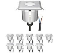ledscom.de 10x LED encastrés de sol AGENA pour l'extérieur, IP65, inox, carré, 6 x 6cm, blanc chaud