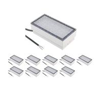 ledscom.de 10x LED encastrés de sol pavé CUS pour l'extérieur, IP67, rectangulaire, 20 x 10cm, 2,8 W, 251lm, blanc chaud