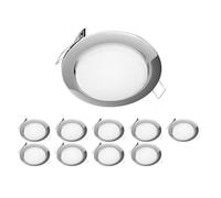 ledscom.de 10x LED Spot encastré Zobe plat GX53 chromé rond 6,105W 560lm blanc 107mm Ø cercle de perçage 90mm Ø