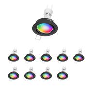 ledscom.de 10x plafonnier encastrable FERE cadre d'encastrement noir mat pivotant incl. Smart Home lampe LED RGBW GU10, 5,41W, 473lm