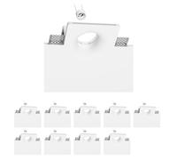 ledscom.de 10x plafonnier encastré GIEDI, plâtre, blanc mat, 12 x 12cm, 1x GU10 max. 15W