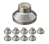 ledscom.de 10x plafonniers/douilles ELEKTRA, porcelaine, argent brillant, 1x E27 max. 300 W