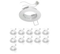 ledscom.de 12x Cadre de montage au plafond FERE, rond, blanc brillant (LED/Halogène/MR16/50mm) in ouille GU5.3