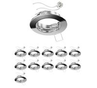 ledscom.de 12x Cadre de montage au plafond FERE, rond, chrome brillant (LED/Halogène/MR16/50mm) in ouille GU5.3