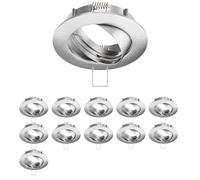 ledscom.de 12x cadre d'encastrement au plafond CIRC, rond, pivotant, aluminium mat