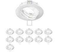 ledscom.de 12x cadre d'encastrement au plafond CIRC, rond, pivotant, blanc brillant