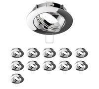 ledscom.de 12x cadre d'encastrement au plafond CIRC, rond, pivotant, chrome brillant