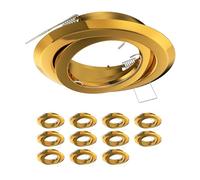 ledscom.de 12x cadre d'encastrement au plafond FABI, rond, pivotant, or brillant
