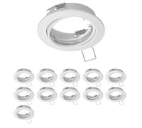 ledscom.de 12x cadre d'encastrement au plafond FERE, rond, pivotant, blanc brillant