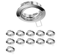 ledscom.de 12x cadre d'encastrement au plafond FERE, rond, pivotant, chrome brillant