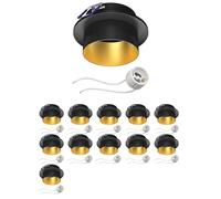 ledscom.de 12x cadre d'encastrement au plafond KRON, rond, noir/or mat (GU10/MR16/GU5,3/50mm) in ouille GU10