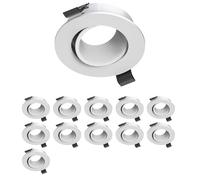 ledscom.de 12x cadre d'encastrement au plafond KUN, rond, pivotant, blanc