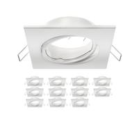 ledscom.de 12x cadre d'encastrement au plafond RIR, carré, pivotant, blanc mat