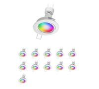 ledscom.de 12x Plafonnier encastrable FERE cadre d'encastrement blanc pivotant incl. Smart Home Lampe LED RGBW GU10, 5,41W, 473lm