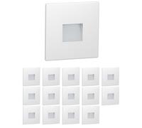 ledscom.de : 15 spots LED pour escaliers/appliques murales, adaptés à une utilisation intérieure et extérieure, type downlight, carrés, 85 x 85 mm, lumière blanc chaud