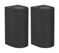 ledscom.de 2 appliques murales ALSE pour l'extérieur, IP54, éclairage vers le haut/vers le bas, noir mat, rondes, 2 x GU10 max. 35 W