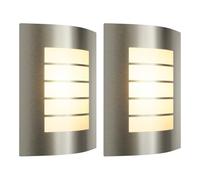 ledscom.de 2 appliques murales ZYNO, pour l'extérieur, IP44, acier inoxydable, avec ampoule LED E27, max. 963 lm, variateur à 3 niveaux, blanc chaud