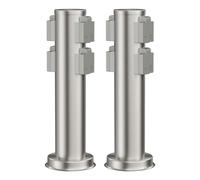 ledscom.de 2 colonnes de Prises de Jardin PORU pour l'extérieur, IP44, 4 Prises, Acier Inoxydable, Rondes, 39 cm
