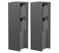 ledscom.de : 2 colonnes de prises pour l'extérieur POMI, IP44, double, en acier inoxydable, anthracite, rectangulaires, 23 cm – Dimensions : 2 pièces (lot de 1), Anthracite / 2 prises