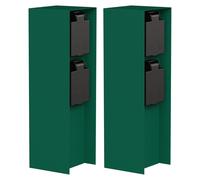 ledscom.de : 2 colonnes de prises pour l'extérieur POMI, IP44, double prise, en acier inoxydable, de couleur verte, de forme rectangulaire, de 23 cm de hauteur – Lot de 2 (conditionnement individuel),