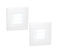 ledscom.de 2 lampes LED d'escalier/encastrées murales FEX pour l'intérieur et l'extérieur, de forme carrée, 85 x 85 mm, blanc froid