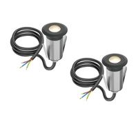 ledscom.de 2 pièces LED encastrées dans le sol GLOX pour l'extérieur, IP67, anthracite, rond, 35mm Ø, blanc chaud