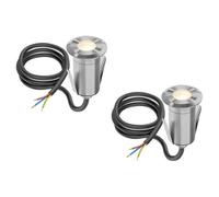 ledscom.de 2 pièces LED encastrés de sol GLOX pour l'extérieur, IP67, aluminium, rond, 35mm Ø, blanc chaud, mat