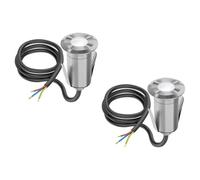 ledscom.de 2 pièces LED encastrés de sol GLOX pour l'extérieur, IP67, aluminium, rond, 35mm Ø, blanc, mat