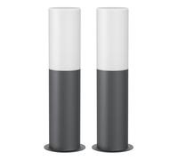 ledscom.de 2 pièces Lumière de chemin/Borne d'éclairage GROPO pour l'extérieur avec capot en verre véritable Premium - résistant aux UV, pas de jaunissement, IP44, 41 cm, anthracite 1x E27