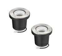 ledscom.de 2 pièces luminaire encastré de sol BOFU pour l'extérieur, IP67, orientable, inox, rond, 150mm Ø, 1x GU10 max. 15W
