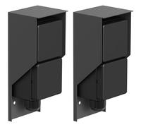 ledscom.de 2 prises PIWI pour extérieur/locaux humides, en saillie, IP44, double prise Schuko, 16 A/230 V, acier inoxydable, plastique, anthracite, montage vertical