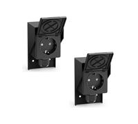 ledscom.de 2 prises PIWI pour extérieur/locaux humides, en saillie, IP44, simple, Schuko, 16 A/230 V, acier inoxydable, plastique, noir