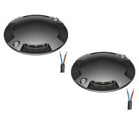 ledscom.de : 2 spots LED pour sol, balisage extérieur RUNDA, IP67, 4 flammes, anthracite, forme ronde, diamètre 70 mm, lumière blanc chaud – Quantité : 2 pièces (lot de 1)