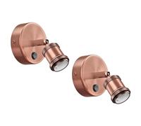ledscom.de 2x Applique RETRA, interrupteur, bronze mat, ronde, 1x E27 max. 60W