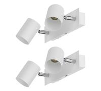 ledscom.de 2x Applique WAIKA, 2 flammes, interrupteur, blanc mat, carré, 2x GU10 max. 60W