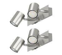 ledscom.de 2x Applique WAIKA, à deux flammes, avec interrupteur, chrome mat, in mpoules LED GU10 227lm blanc chaud chacune