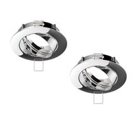 ledscom.de 2x cadre d'encastrement au plafond CIRC, rond, pivotant, chrome brillant