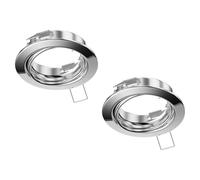 ledscom.de 2x cadre d'encastrement au plafond FERE, rond, pivotant, chrome brillant