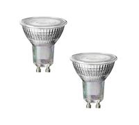 ledscom.de 2x GU10 Ampoule LED, PAR16, blanc chaud (2800 K), 6,3 W, 374lm, 70°, variateur à 3 niveaux, miroir réflecteur (argent)