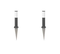 ledscom.de 2x lampe d'allée/lampe de borne/lampe de jardin PORU avec piquet de terre pour l'extérieur, IP44, 39cm, anthracite, 1 x E27 max. 60W