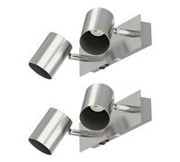 ledscom.de 2x lampe murale WAIKA, 2 flammes, interrupteur, inox mat, carré, 2x GU10 max. 60W