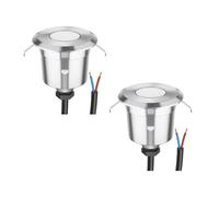 ledscom.de 2x LED encastrés de sol AGENA pour l'extérieur, IP65, inox, rond, 60mm Ø, blanc chaud