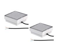 ledscom.de 2x LED pavé encastré de sol CUS pour l'extérieur, IP67, carré, 15 x 15cm, blanc froid