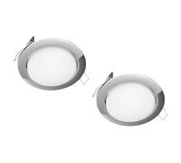 ledscom.de 2x LED Spot encastré Zobe plat GX53 chromé rond 6,105W 560lm blanc 107mm Ø cercle de perçage 90mm Ø