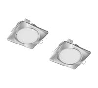 ledscom.de 2x plafonnier encastré ZOBE II, inox mat, carré, 11 x 11cm, 1038lm, blanc chaud