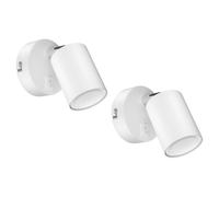 ledscom.de 2x Spot mural WAIKA, à une flamme, avec interrupteur, GU10, blanc mat, in mpoule LED GU10 450lm, blanc chaud