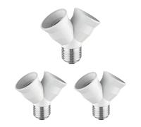 ledscom.de 3 pièces E27 culot, adaptateur splitter double, blanc