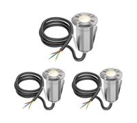 ledscom.de 3 pièces LED encastrées dans le sol GLOX pour l'extérieur, IP67, aluminium, rond, 35mm Ø, blanc chaud, mat