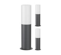 ledscom.de 3 pièces Lumière de chemin/Borne d'éclairage GROPO pour l'extérieur avec capot en verre véritable Premium - résistant aux UV, pas de jaunissement, IP44, 41 cm, anthracite 1x E27